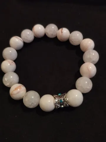 Pulseira de jade branco e aventurina para proteção e mudança
