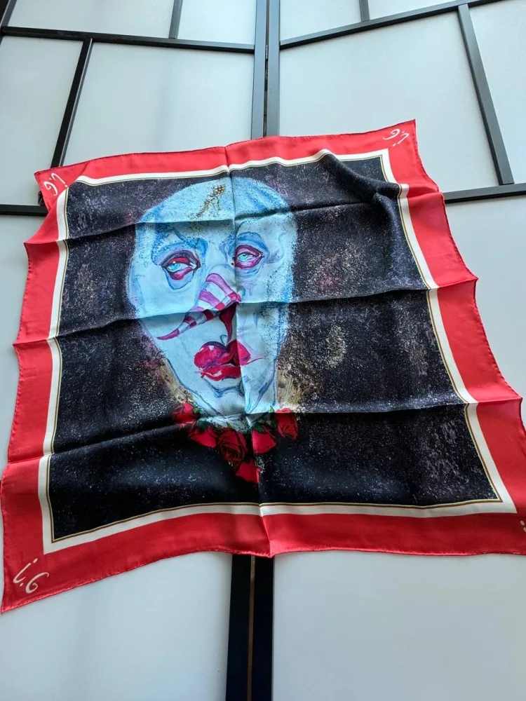FOULARD EN SOIE ORIGINAL Le Clown