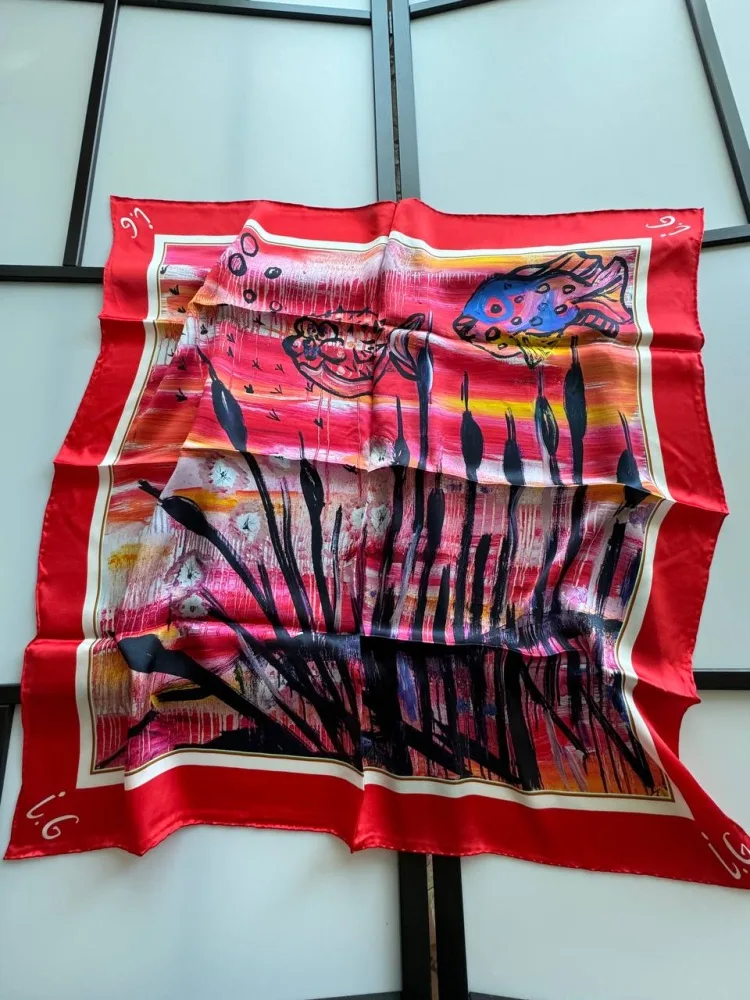 ORIGINAL ART SILK SCARF – Fishies